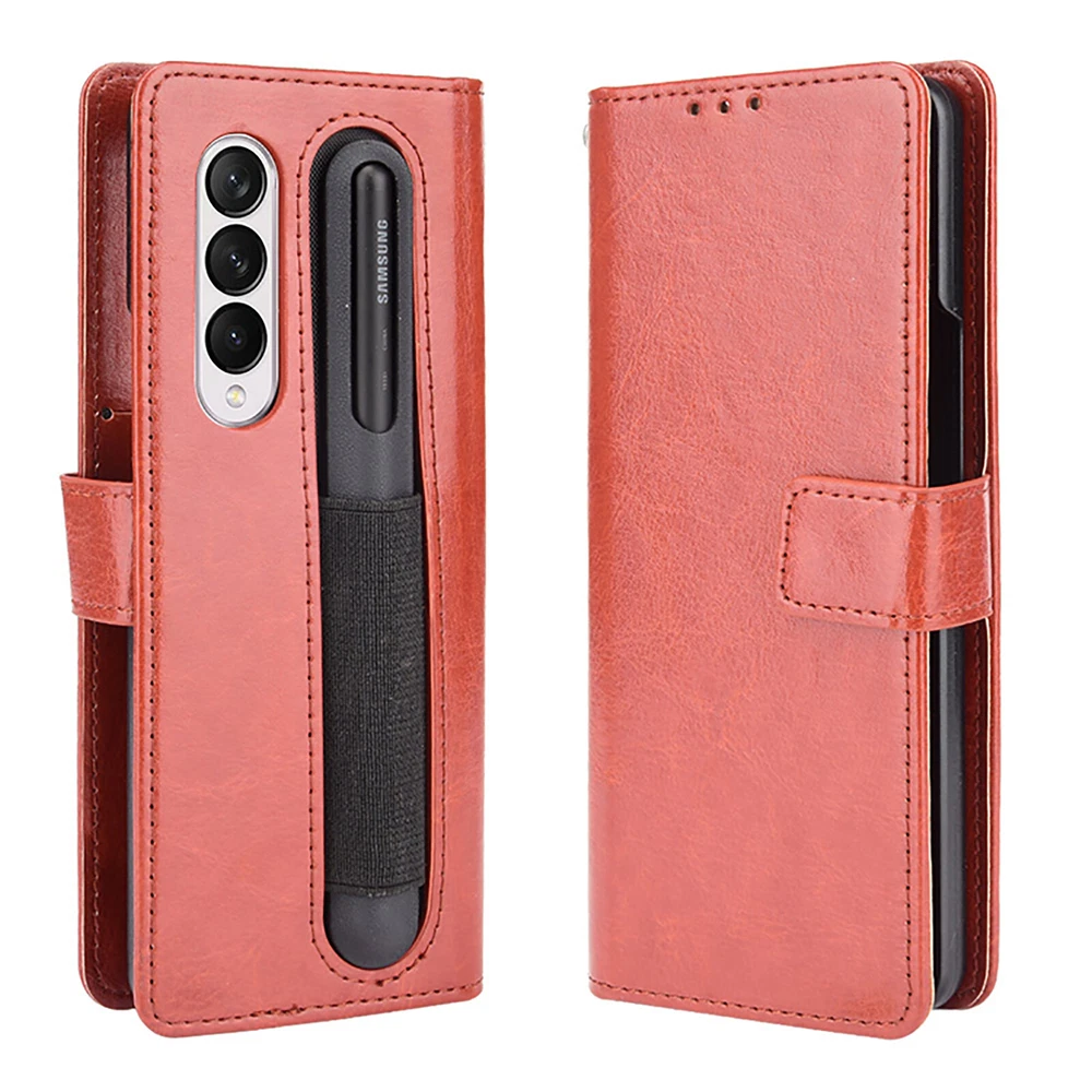 Samsung Galaxy Z Fold 3 Leather Case with Pen Slot & Card Holder