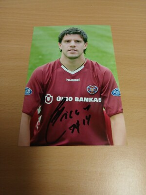 Signiertes Foto Takis Fyssas Hearts of Midlelothian NEU 