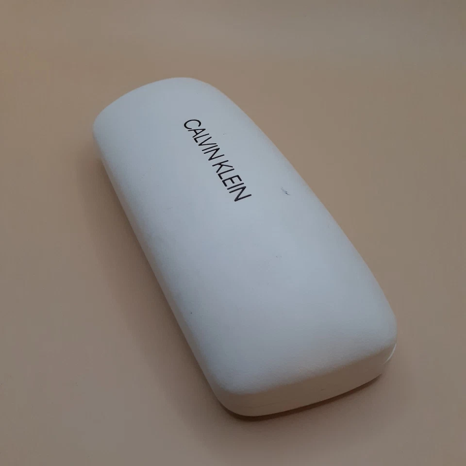 Calvin Klein  Eye Glass Case White Gray with Black Logo Black inside New Hard - Image 4 of 4