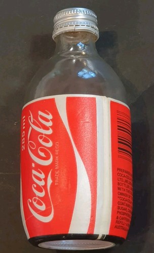 Vintage 1980s Small Coca Cola Bottle 285ml Glass+Foam Wrap Bought-Ballina, NSW! - Picture 5 of 10