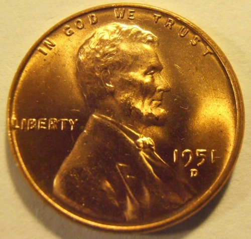 1951 D BU Lincoln Cent  (51DAB2)