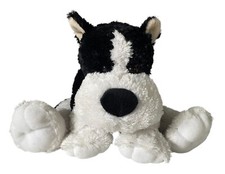 Vtg Kellytoy Plush Puppy Dog Black White Red Collar Floppy Stuffed Animal Toy