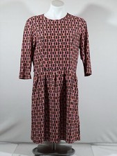 Jude Connally Dress Women L Blue Orange Geometric Casual Stretch Excellent Condi