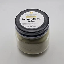 Unscented- Tallow and Honey Balm (100% grass-fed), 8oz Jar (200g)