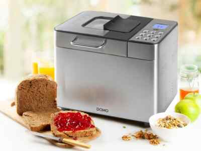 DOMO B3971 Brotbackautomat Schwarz, Silber (matt), Kunststoff