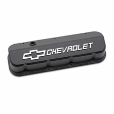 Proform 141-870 Big Block Chevy Slane Edge Valve Covers Black Crinkle Chevy Logo