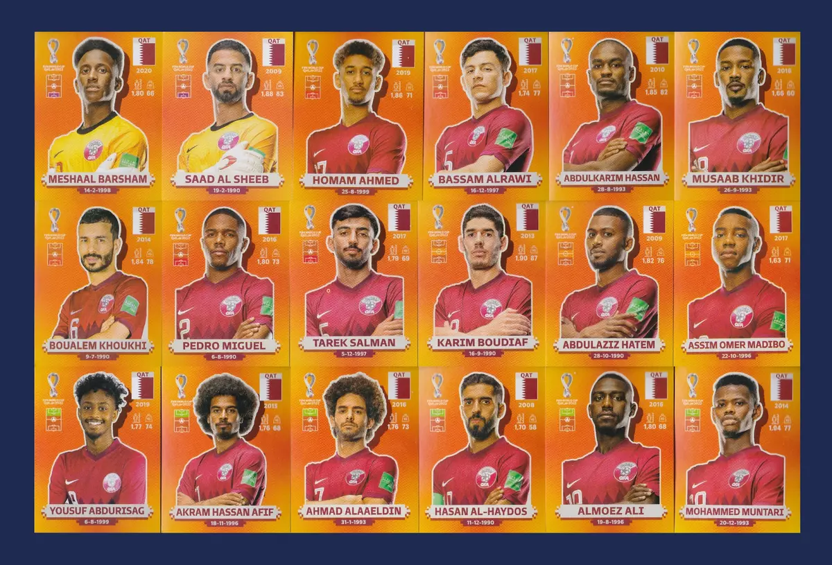 Brazil Team - 18 Players Stickers Set - Panini FIFA World Cup Qatar 2022