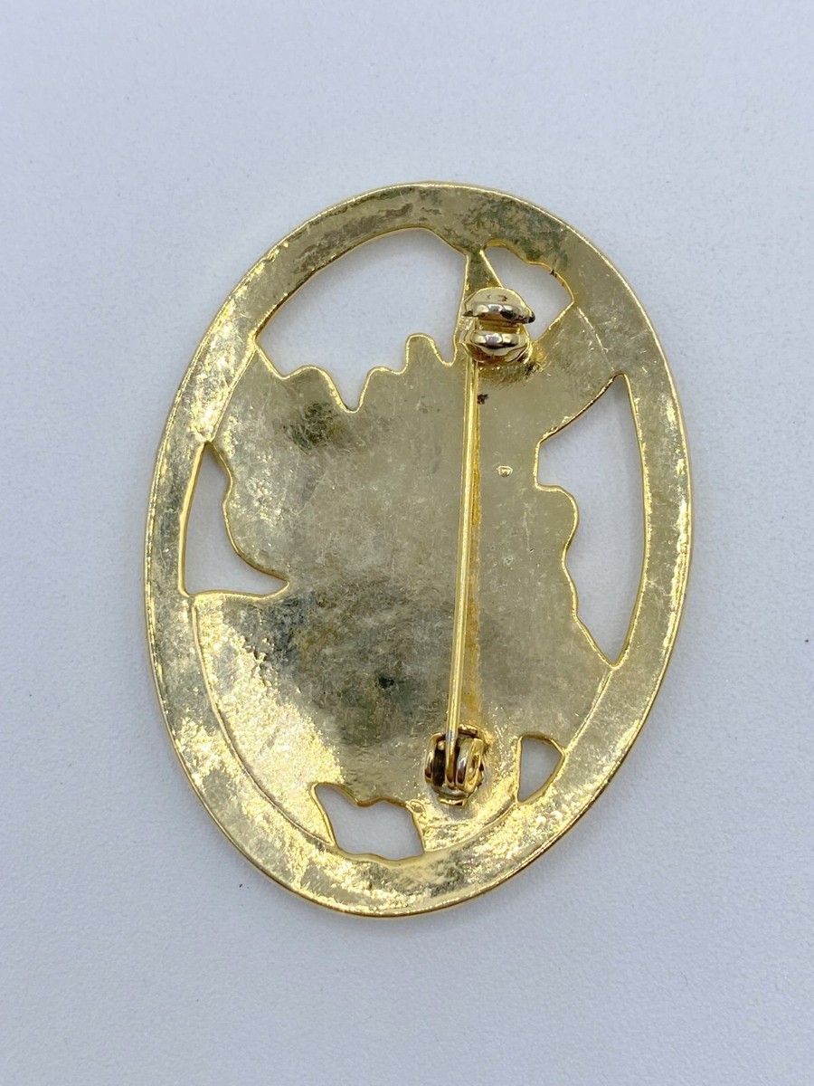 B6-699 VINTAGE BROOCH GOLD TONE PIN 2