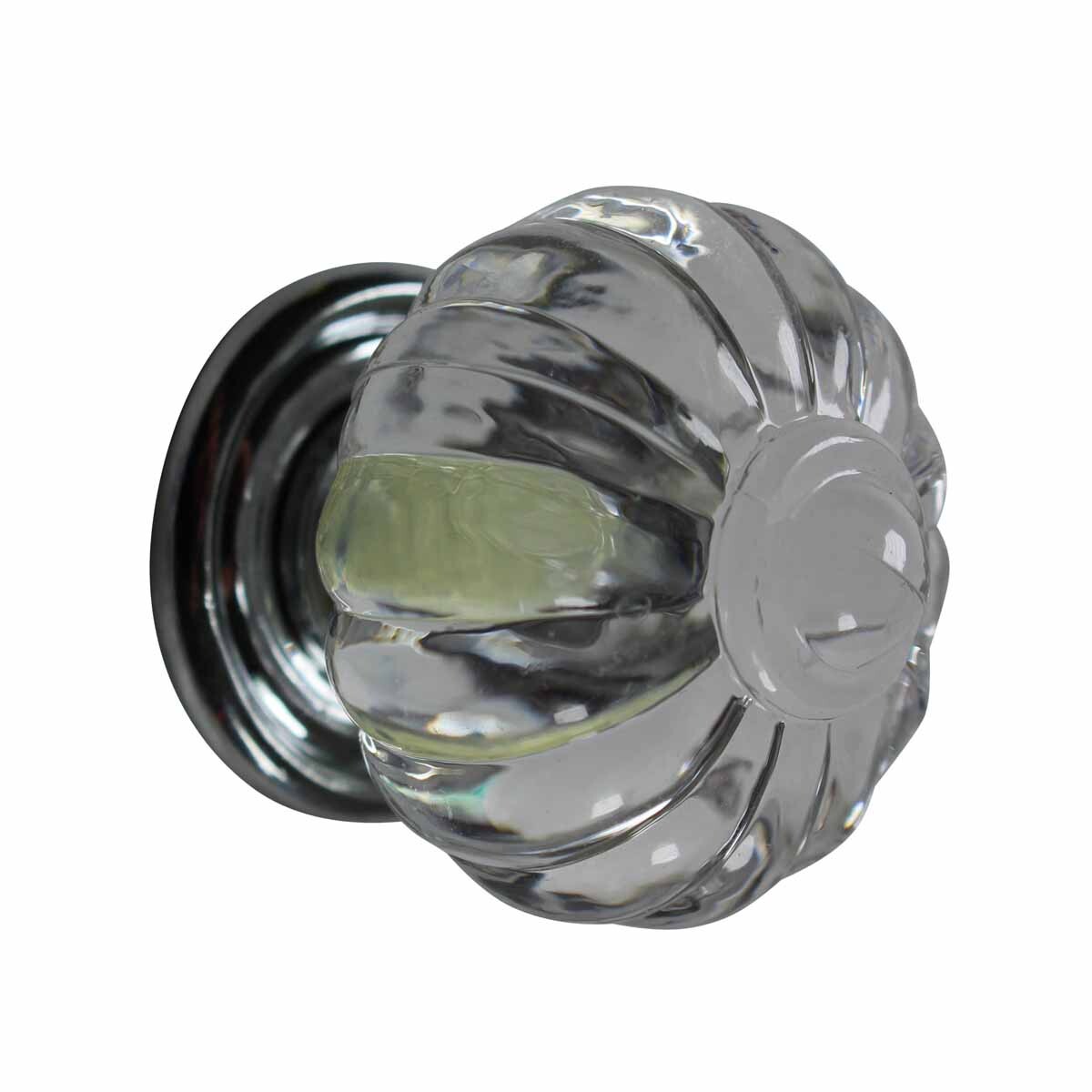 Cabinet Knob Clear Acrylic 1 1/4'' Dia Chrome Backplate | Renovator's Supply