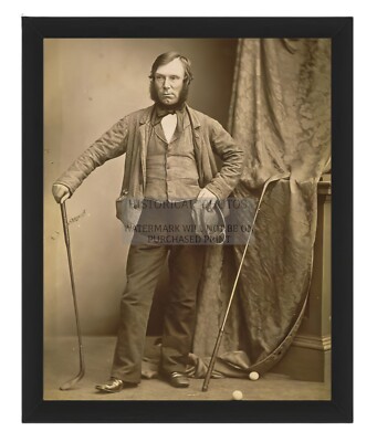 ALLAN ROBERTSON FIRST PROFFESIONAL GOLFER ST. ANDREWS SCOTLAND 8X10 FRAMED PHOTO
