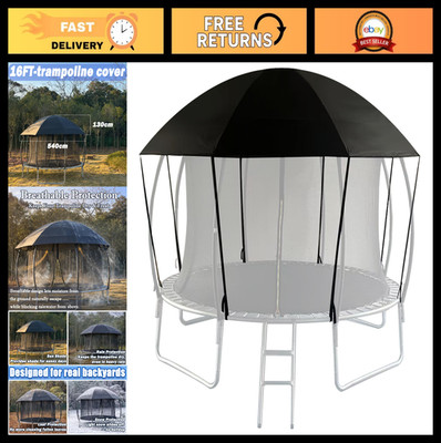 Dome Trampoline Canopy Cover 10FT-16FT - Heavy-Duty Waterproof, Curved Roof Desi