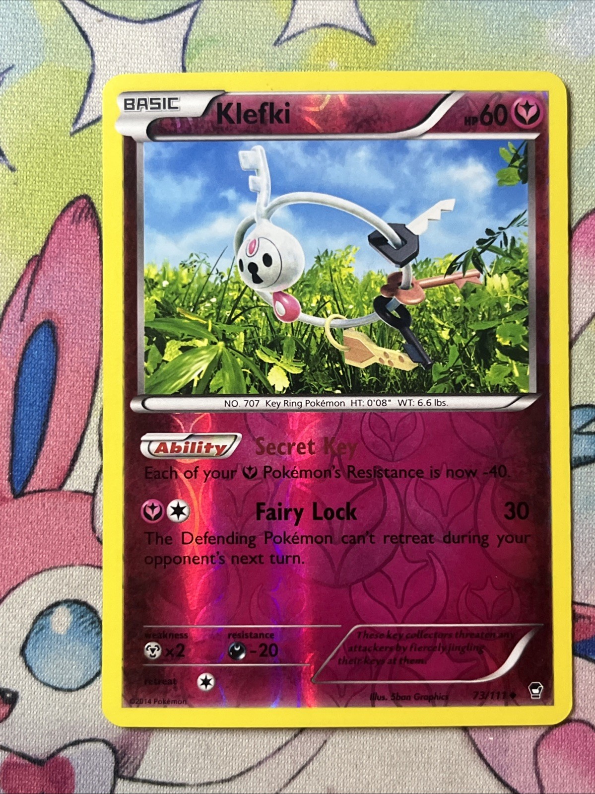 Pokemon Card Klefki 73/111 - Uncommon - Reverse Holo XY Furious Fists - LP 2014