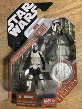 Star Wars 30th Anniversary Saga Legends Biker Scout Action Figure & Coin