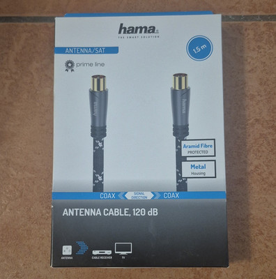Hama Prime Line Koax-Antennenkabel 1,5 m 120 dB vergoldet 8K schwarz