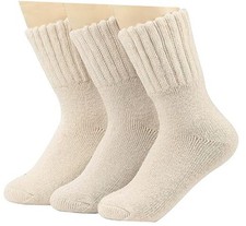 Boot Socks for Women - Thick Winter Knit Warm Socks Medium Cream, Cream, Cream
