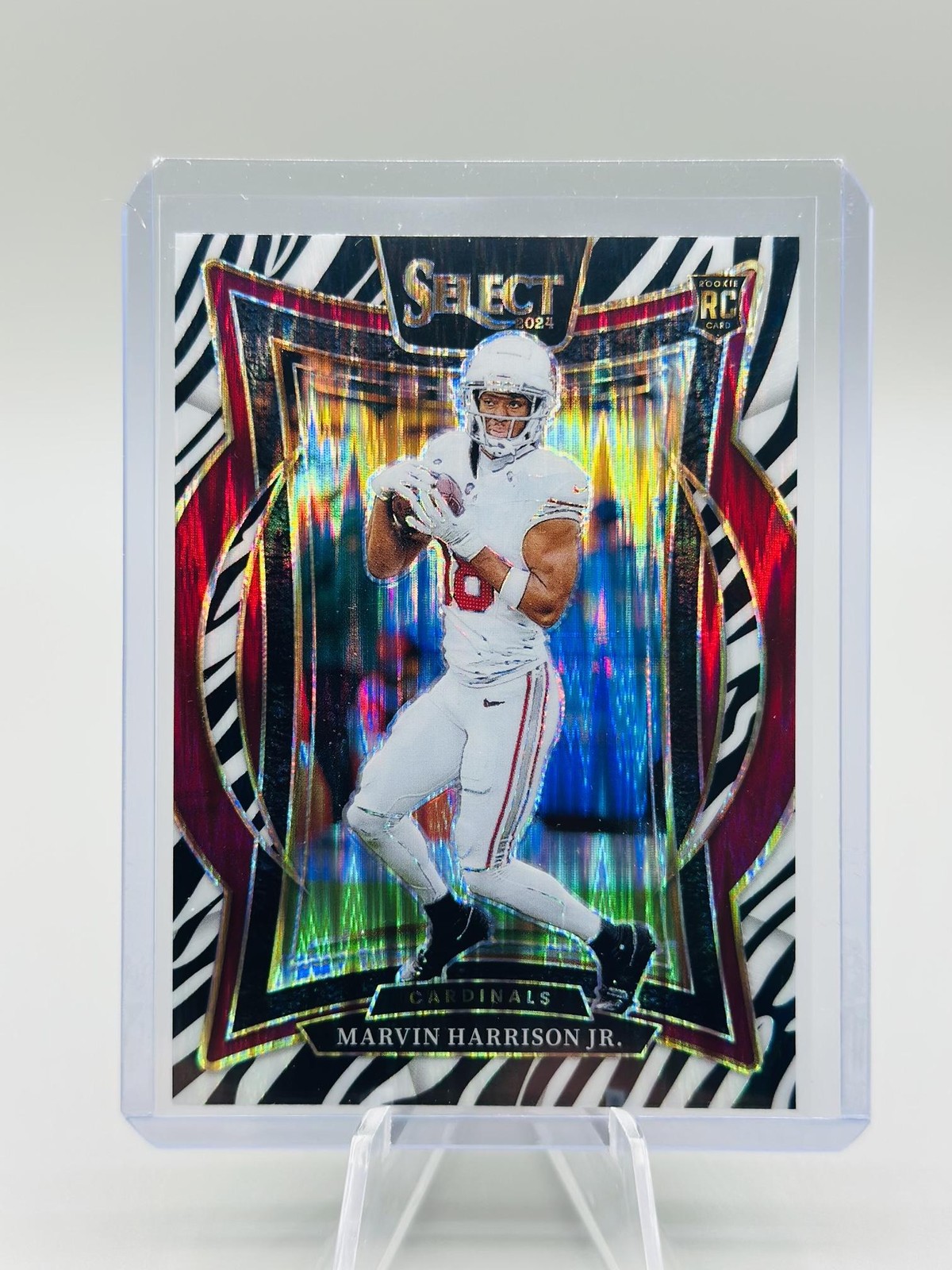 2024 Panini Select Marvin Harrison Jr. Zebra Prizm Arizona Cardinals #28