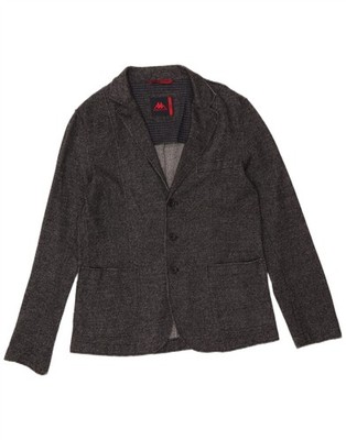 Kappa Herren 3 Knopf Blazer Sakko UK 40 Large Grau Baumwolle DD16