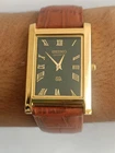 Rare vintage Seiko Slim Tank Quartz Japan Made Black Dial Men's Wrist Watch