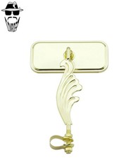 ORIGINAL LOWRIDER Left Flat Wing Rectangle All Gold Bicycle Rear View Mirror.