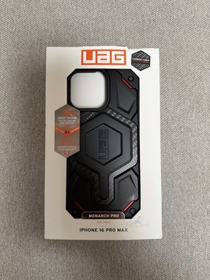 UAG Monarch Pro MagSafe Case For iPhone 16 Pro Max Rugged Carbon Fiber Black/Red