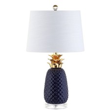 Jonathan Y 23 Inch Navy Gold Pineapple Table Lamp With Led Bulbs Eco Friendly