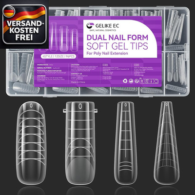Gelike Ec Dual Nail Forms Nagelverlängerung Set 96 Stücke