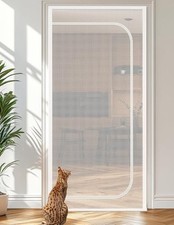 BFNN Cat Proof Screen Door, Extra Tall Mesh Gate, Fit 32'' x 80'' Door, D White