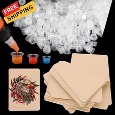 310Pcs Tattoo skin Ink Caps - Including Yugui 10Pcs Practice Fake 310pcs 