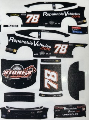 Custom 2026 B.J. McLeod #78 Stone s 1/64 Scale NASCAR Peel & Stick Decals