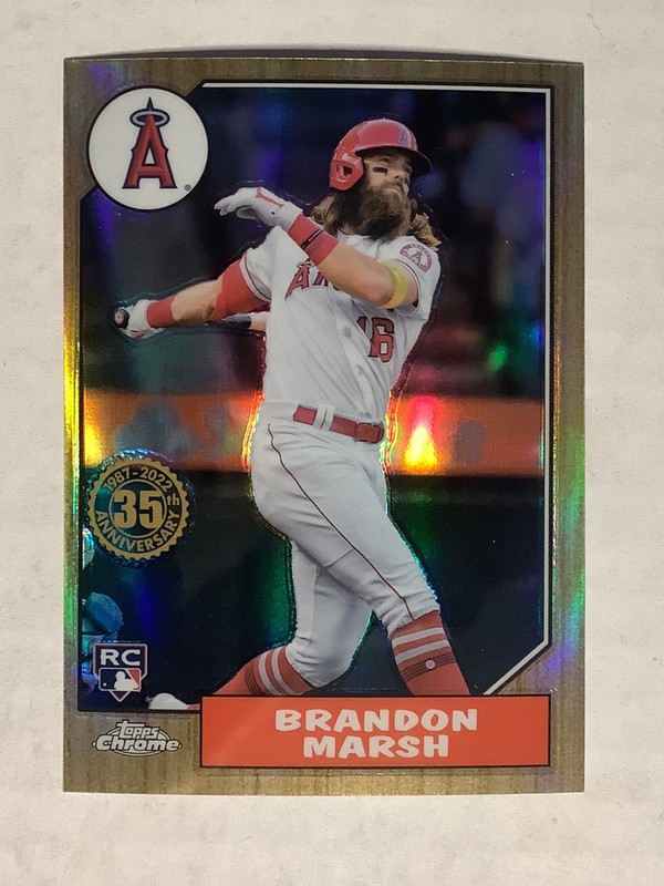 2022 Topps Chrome Brandon Marsh 1987 35th Anniversary Refractor RC #87BC-18