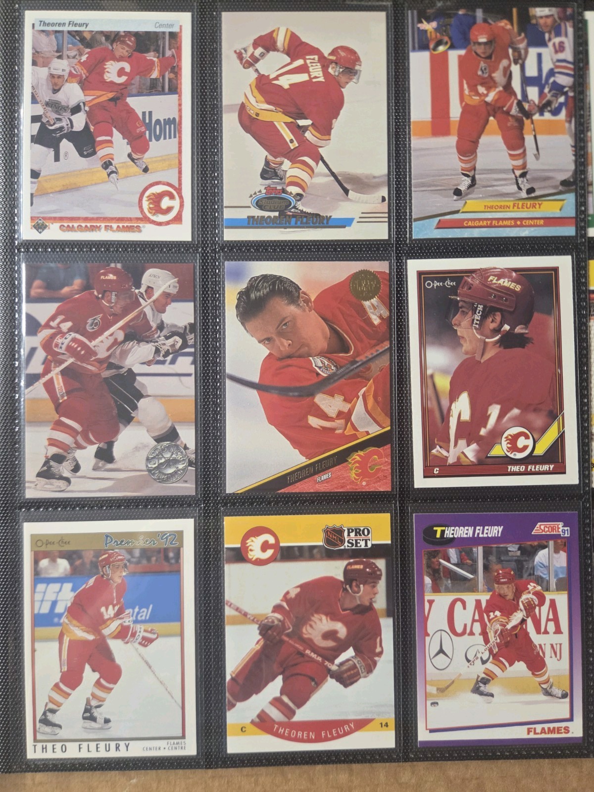 Calgary Flames Theoren Fleury 9 Card Lot