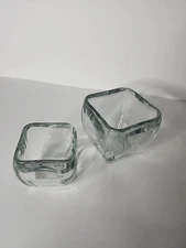 clear glass candle jars/ set of 2/ 4x4/ 3”x3” Plant Pot,Candy, Multiple Use 