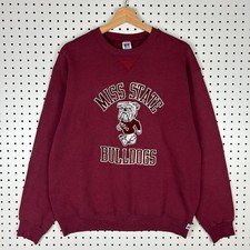 Mississippi State Bulldogs Crewneck Large 90s USA Made Maroon Bully Sweatshirt