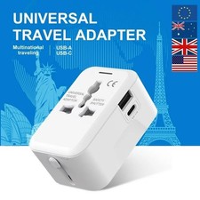 Universal Travel Adapter Worldwide Power Wall Charger with USB-C and USB-A
