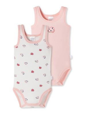 Schiesser Baby - 2er Pack Mädchen Love Cotton Body 0 - Natural Organic ärmellos