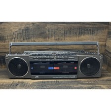 JVC RC-W3JW Double Cassette Boombox 4-Band Stereo Radio Recorder Gray Japan