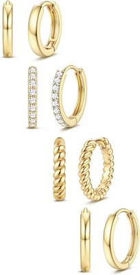 Jstyle Small Gold Hoop Earrings for Women Trendy 14K Gold Plated Huggie Earrings
