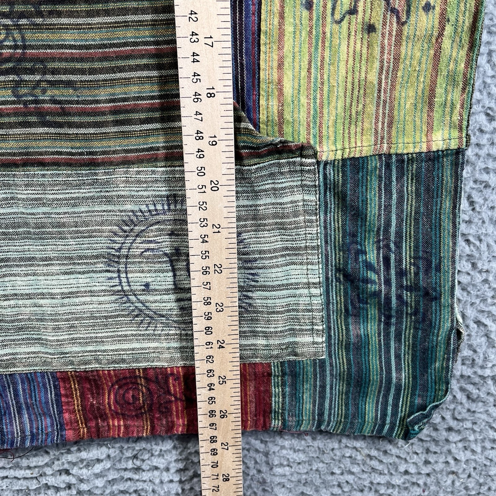Rising International Patchwork Shirt Small Nepal … - image 6