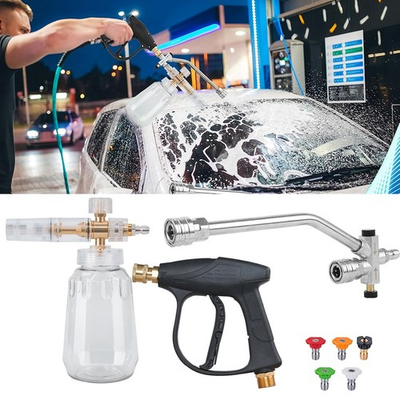 #ad Pressure Washer Foam Cannon with Dual Connector Double Tip Attachment5 Nozzles $38.99