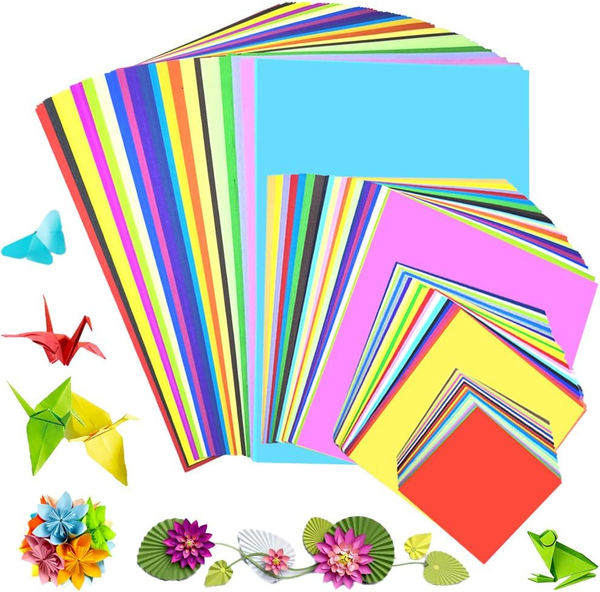 Origami Papier, 400 Blatt Buntes Papier A4 & 20X20 & 15X15 & 10X10Cm 20 Farben,-image