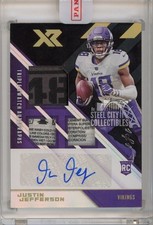 Justin Jefferson 2020 Panini XR Black Autograph Tag Patch Rookie Card #211 1/1