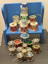 Christmas Drums Ornaments For The Drummer Boy, Lot1212, 1.5  -3  Various Colors