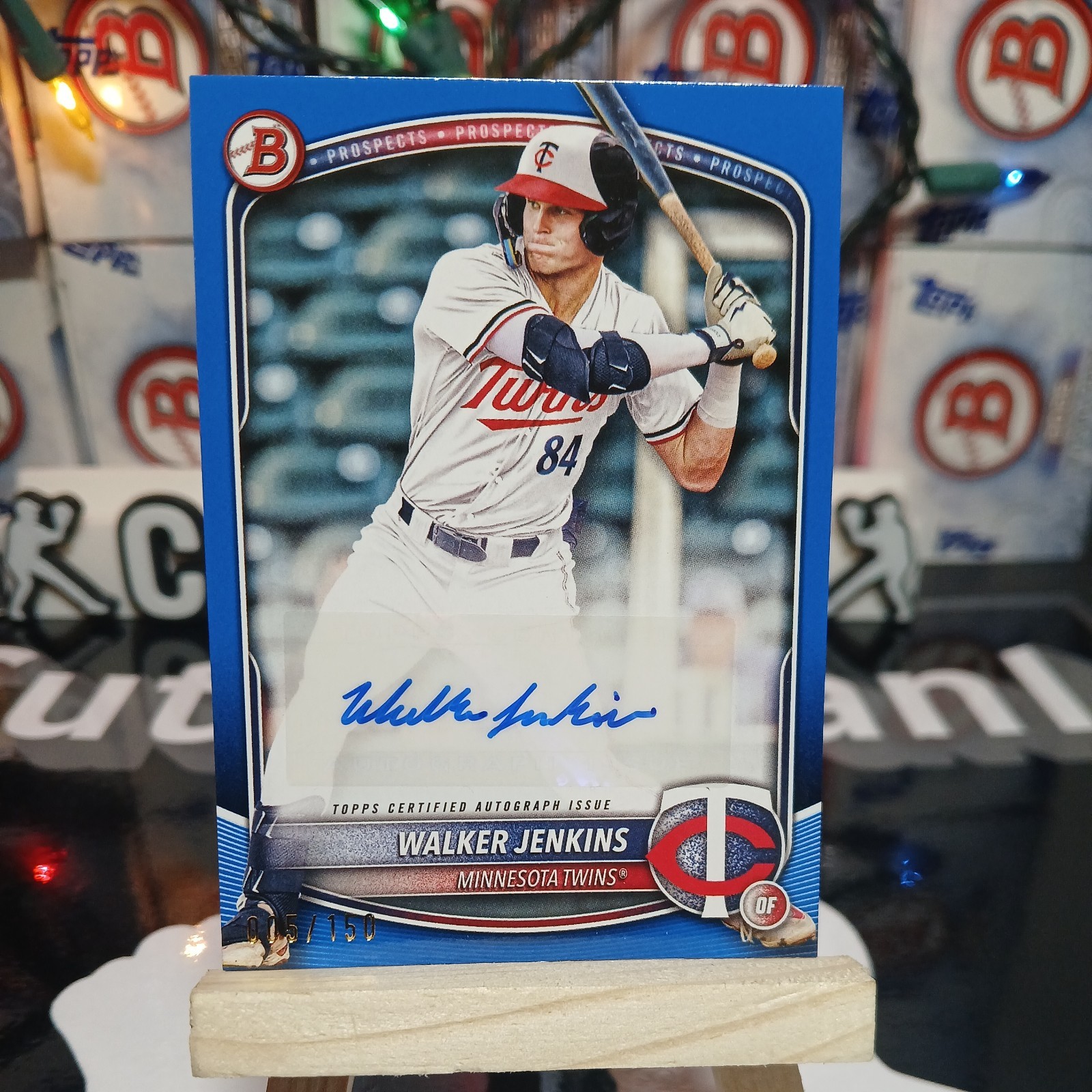 Walker Jenkins 2025 Bowman Prospect Autographs Blue /150 #BPA-WJ Auto