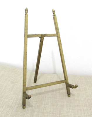 Vintage Shabby Brass Tabletop Art Picture Frame Easel Display Stand 8.5x5in