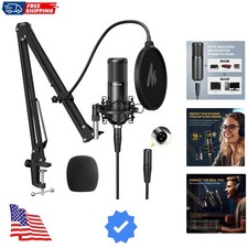 XLR Condenser Microphone, Professional Cardioid Studio Recording Mic for Stre...