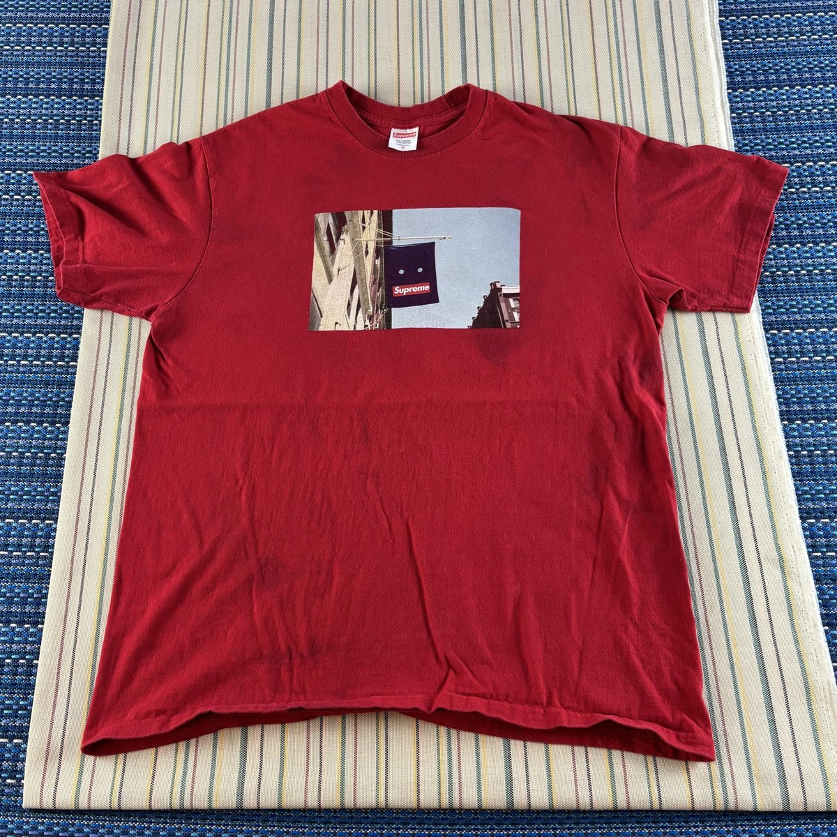 Supreme Shirt Mens Medium Red Store Flag Photo Tee Box Logo