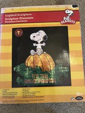 Peanuts Snoopy Woodstock It's The Great Pumpkin 19" Lighted Sculpture Open Box