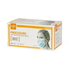 Medline Isolation Procedure FACE MASK with Earloops  (MEDLINE ) Qty of 50, New