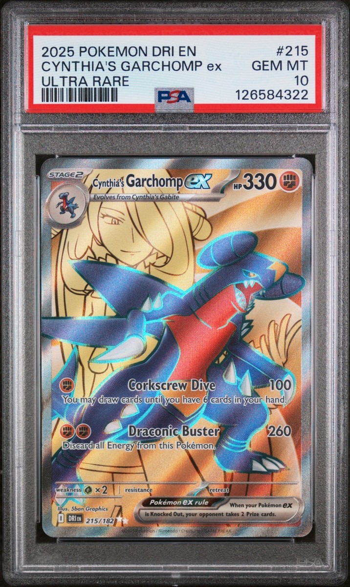 PSA 10 CYNTHIA'S GARCHOMP EX #215 2025 POKEMON DRI-EN DESTINED