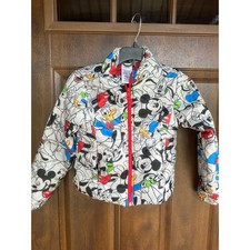 Disney Store Official Kids Mickey and Friends Lightweight Gray Puffer Jacket 5/6